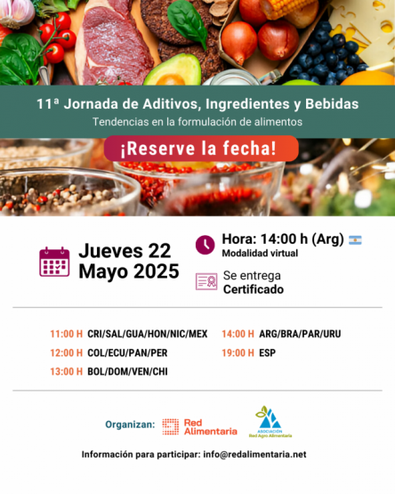 Proteínas alternativas, tema central de la 11ª Jornada de Aditivos, Ingredientes y Bebidas